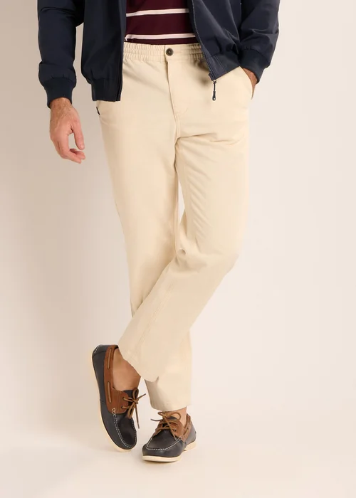 Brakeburn Beige Didbrook Textured Trousers - 36 Image 1