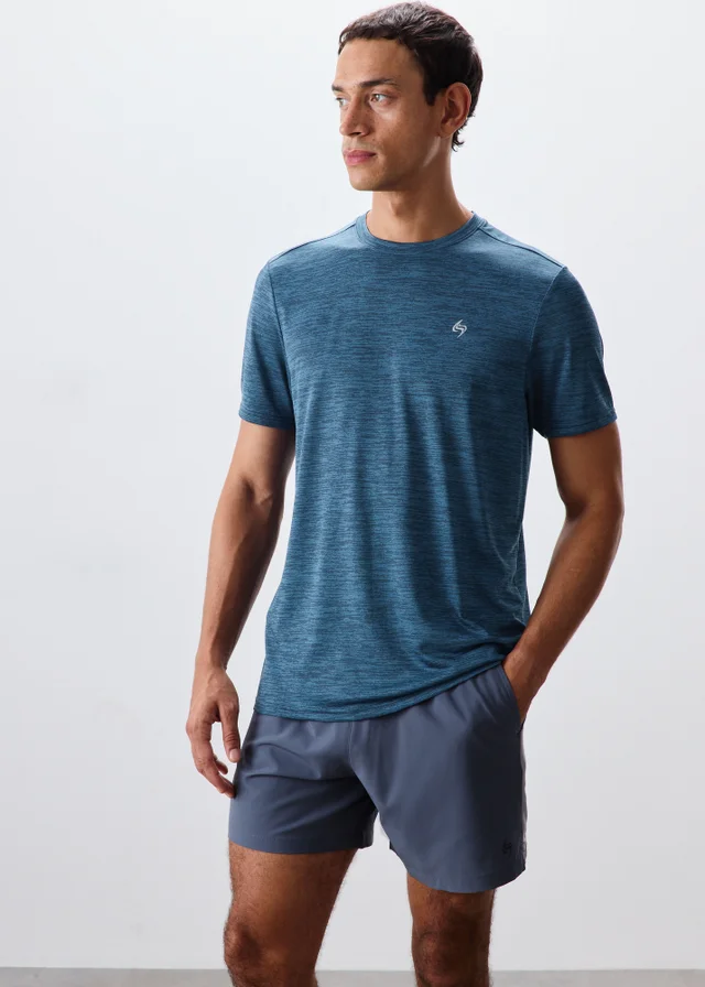 Souluxe Navy Two-Toned Sports T-Shirt