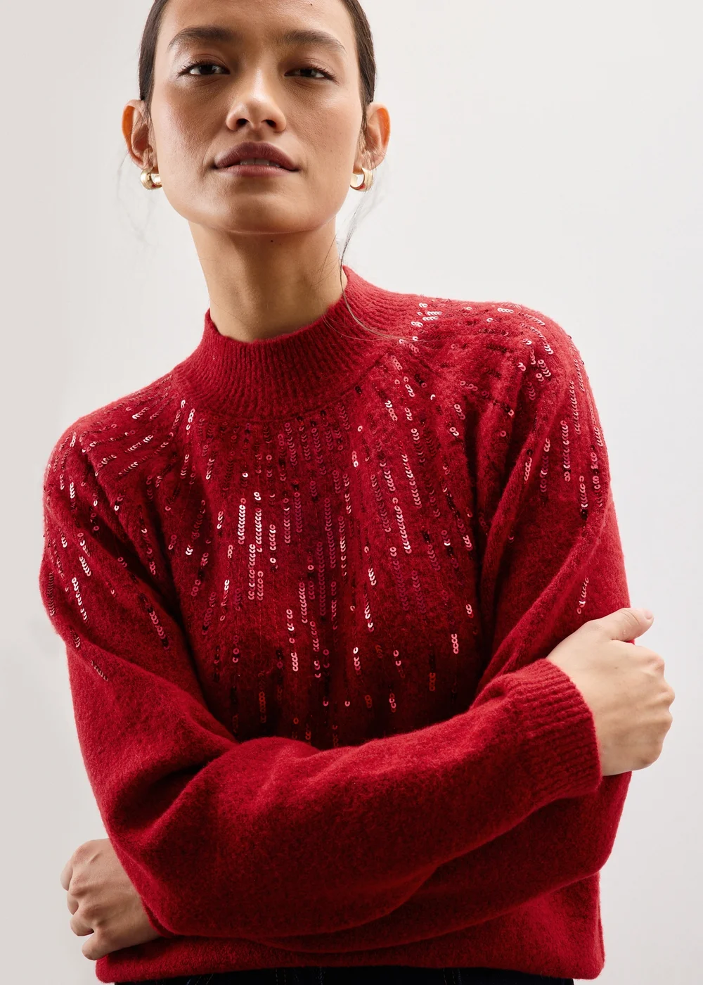 Red Sequin Knitted Jumper - Extra small Image 3