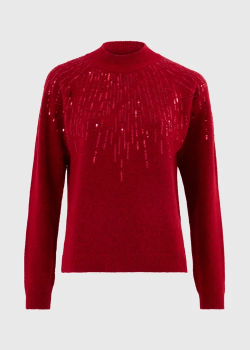 Red Sequin Knitted Jumper - Extra small Image 5