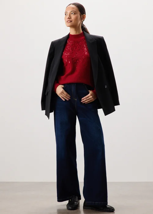 Red Sequin Knitted Jumper - Extra small Image 4