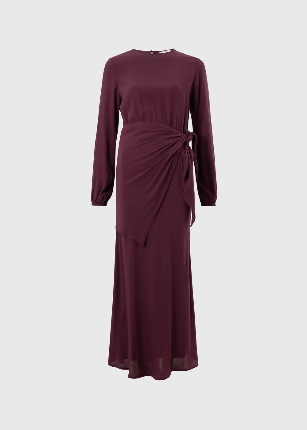Burgundy Wrap Midi Dress - Size 8 Image 5