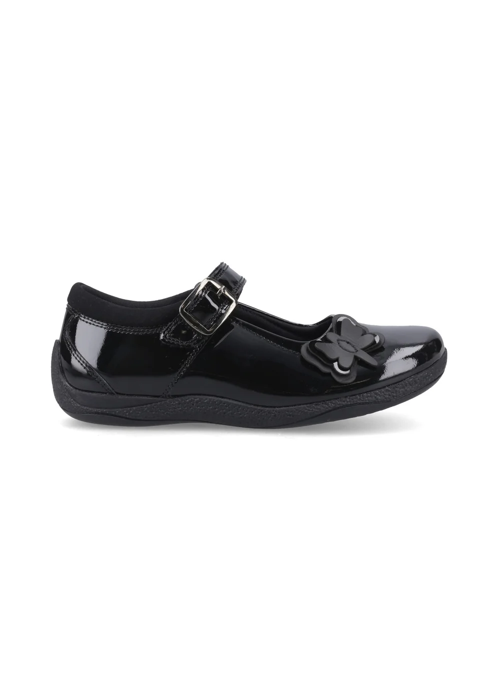 Hush Puppies Black Julie Ballerina Patent (4-10 Years) - Size 13 Infants Footwear Image 1