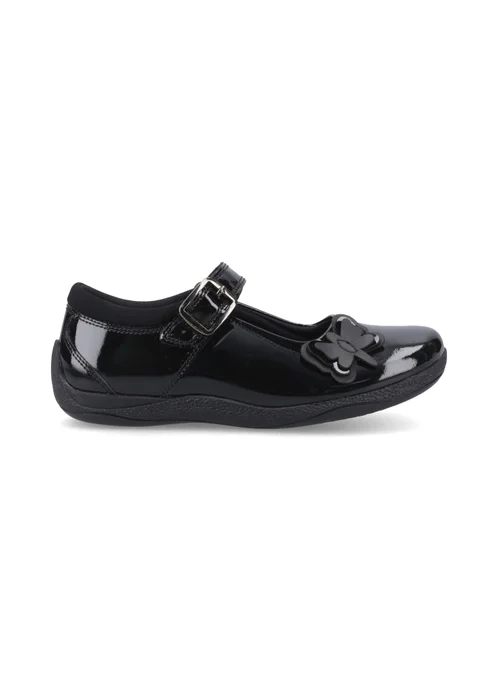 Hush Puppies Black Julie Ballerina Patent (4-10 Years) - Size 13 Infants Footwear Image 1