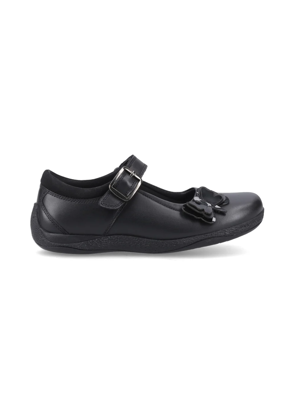 Hush Puppies Black Julie Ballerina Jnr (4–10 Years) - Size 10 Infant Image 1