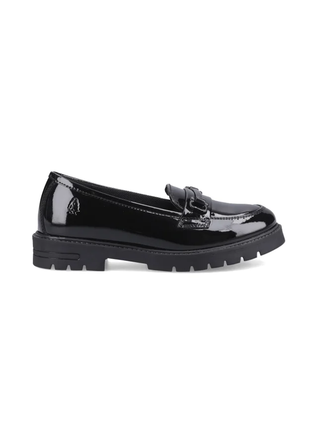 Hush Puppies Black Hazel Snaffle Patent (7-15 Years)