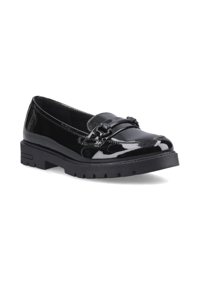 Hush Puppies Black Hazel Snaffle Patent (7-15 Years)