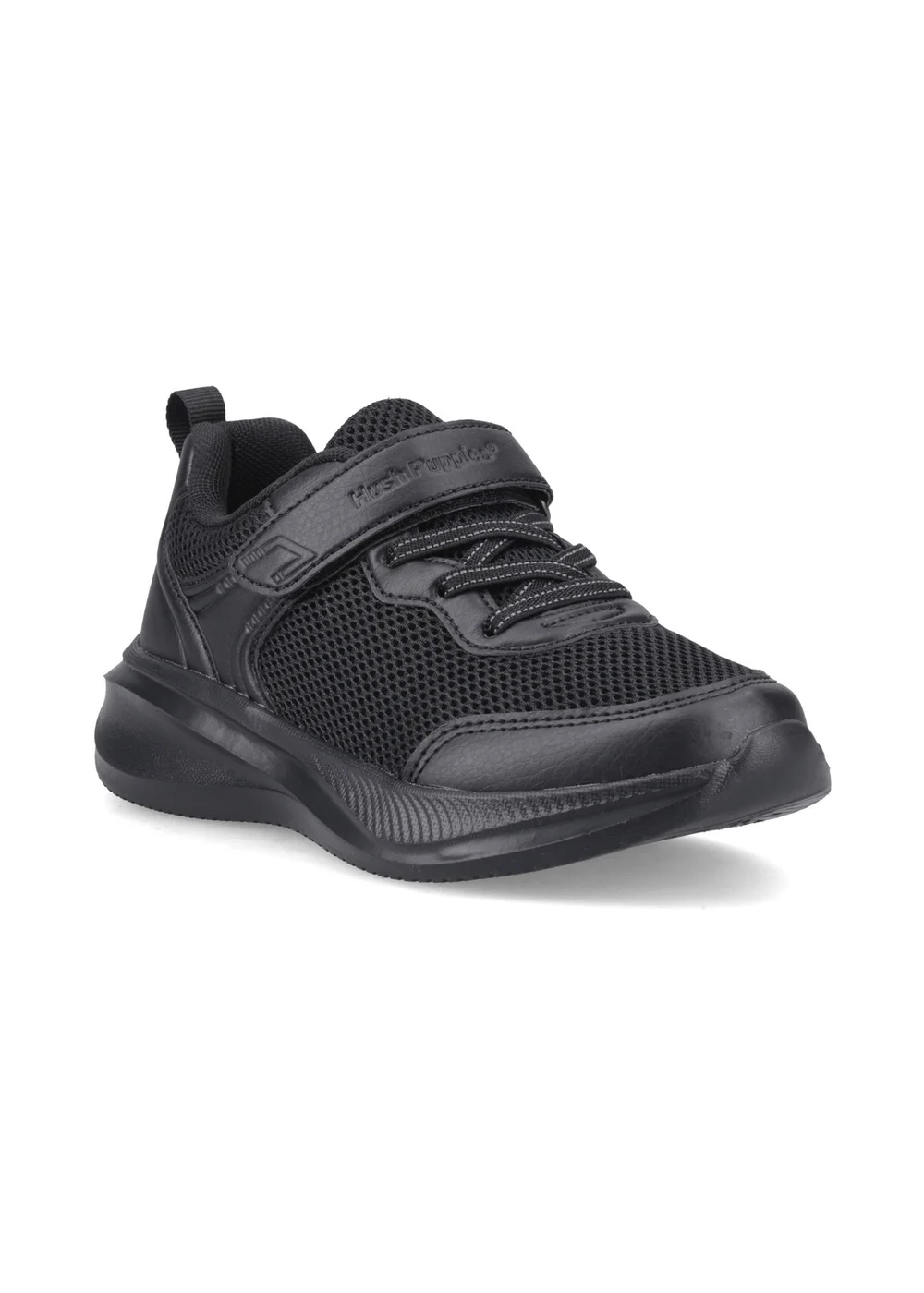 Hush Puppies Black Marty Trainer Snr (10-16 Years) - 4 Infant Image 2