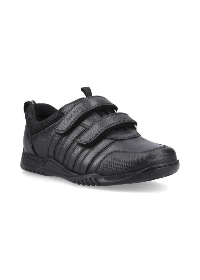 Hush Puppies Black Josh Touch Fasten 2 Snr (10-15 Years)