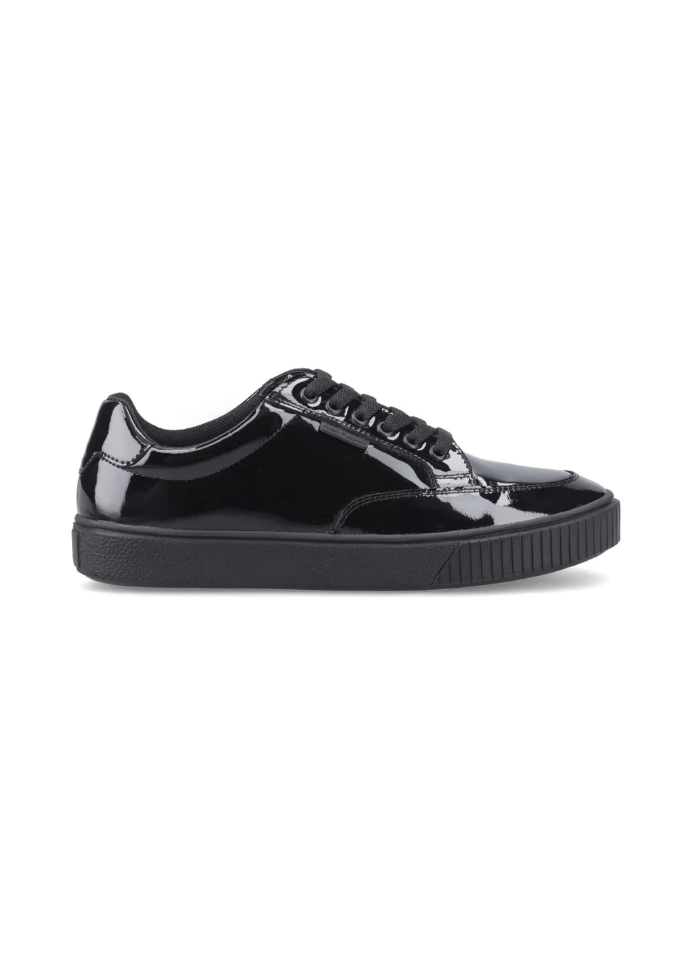 Hush Puppies Black Patent Evelyn Lace Trainer Snr (10-15 Years) - 4 Infants Image 1