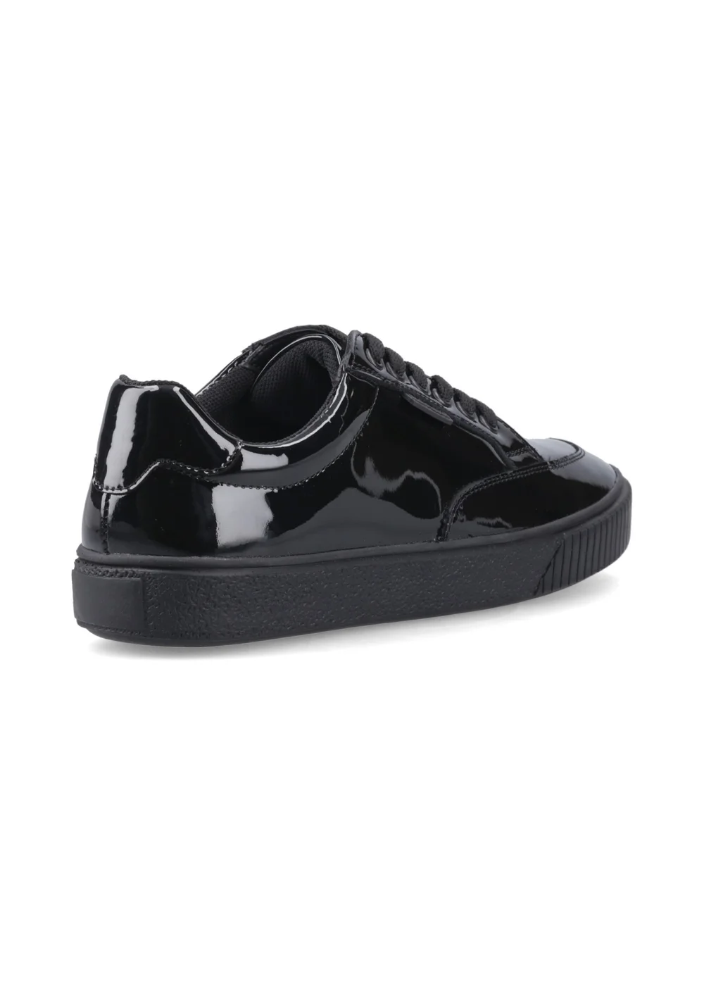Hush Puppies Black Patent Evelyn Lace Trainer (4-10 Years) - 2 Infant Image 3