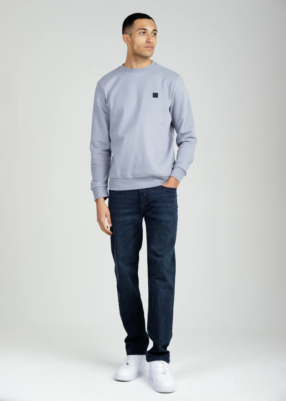 Tokyo Laundry Light Blue Essential Brushed Fleece Crew Sweatshirt - M Image 4