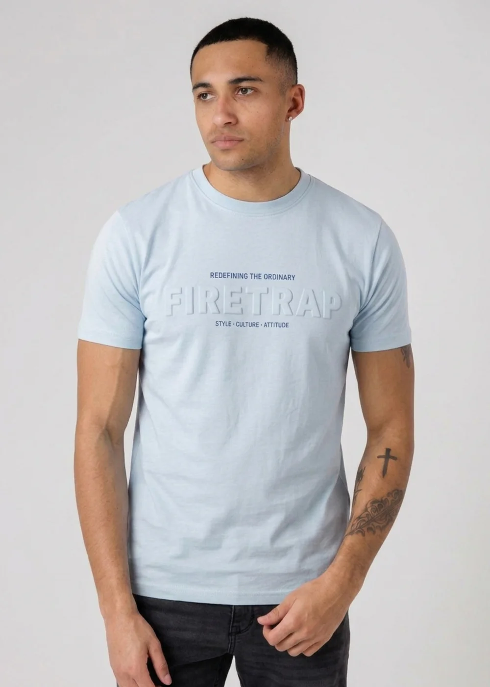 Firetrap Multi 3 Pack Regular Fit Cotton Crew T-Shirts - XL Image 4