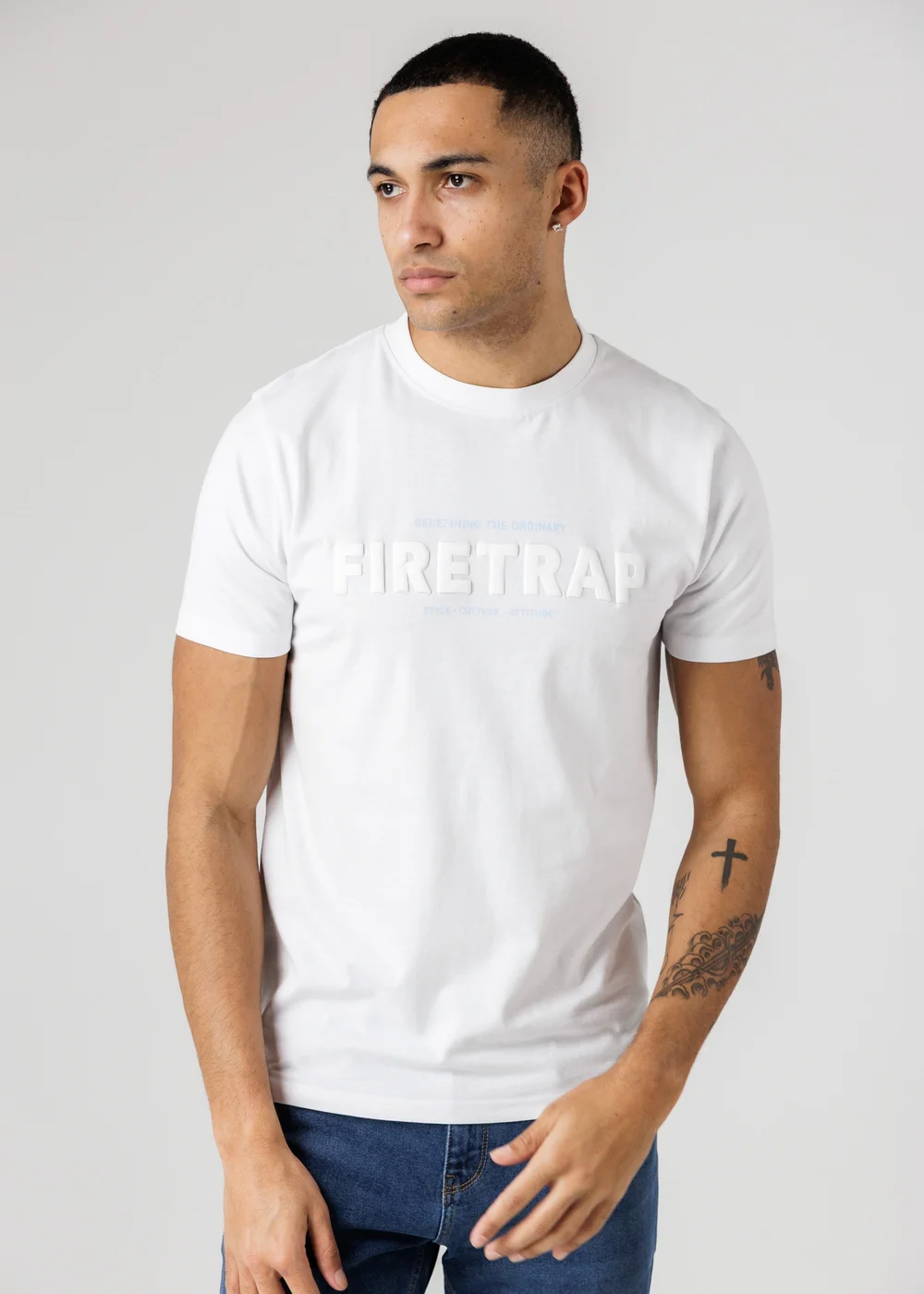 Firetrap Multi 3 Pack Regular Fit Cotton Crew T-Shirts - XL Image 2