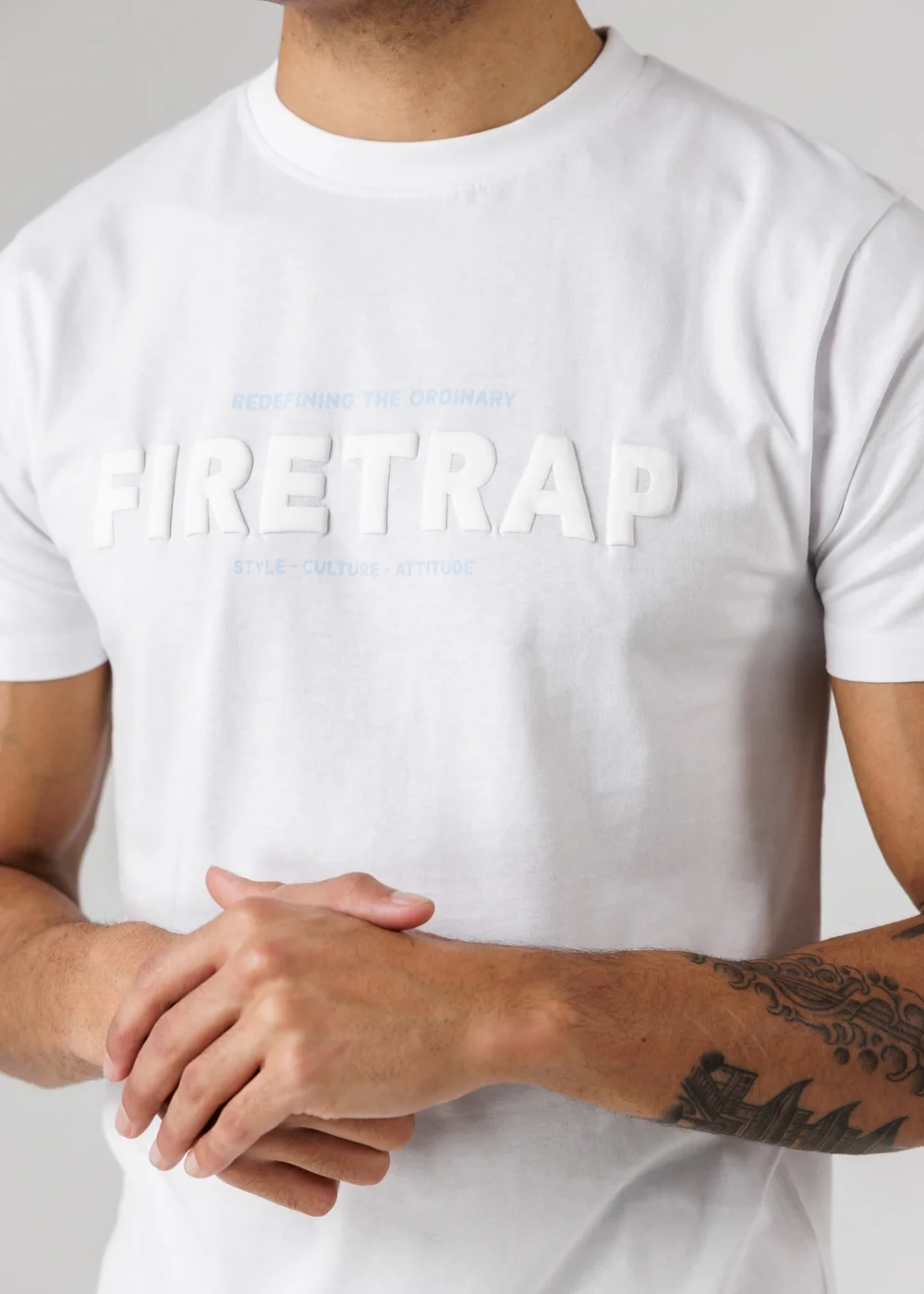 Firetrap Multi 3 Pack Regular Fit Cotton Crew T-Shirts - XL Image 3
