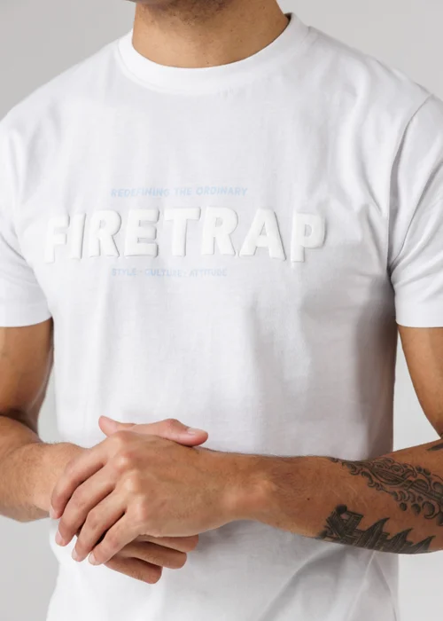 Firetrap Multi 3 Pack Regular Fit Cotton Crew T-Shirts - XL Image 3