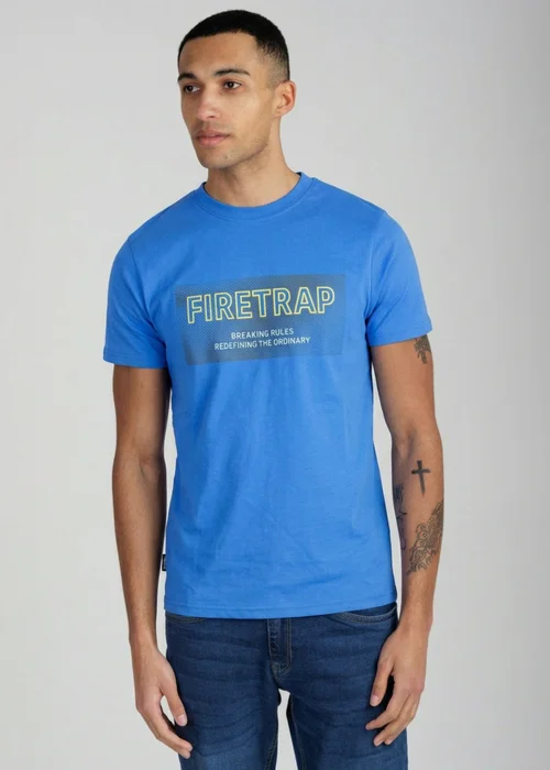 Firetrap Multi 3 Pack Regular Fit Cotton Crew T-Shirts - M Image 2