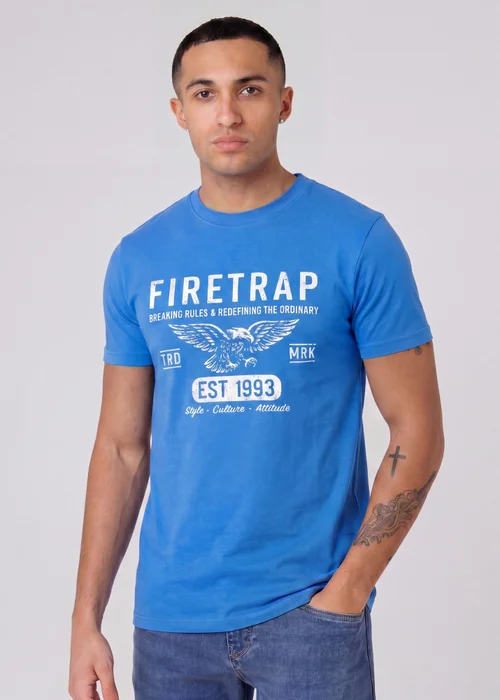 Firetrap Multi 3 Pack Regular Fit Cotton Crew T-Shirts - XL Image 4