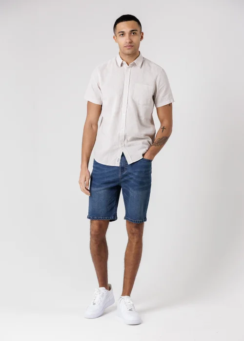 Tokyo Laundry Natural Linen Blend Short Sleeve Button-Up Shirt With Chest Pocket - XL Image 5