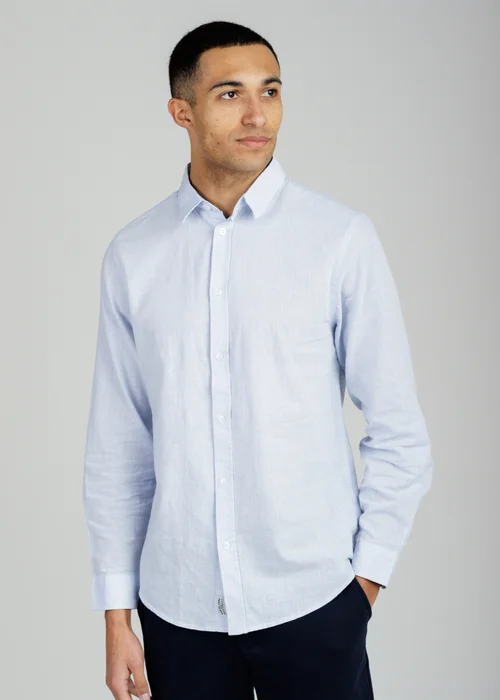 Tokyo Laundry Light Blue Linen Blend Long Sleeve Button-Up Shirt - XL Image 1