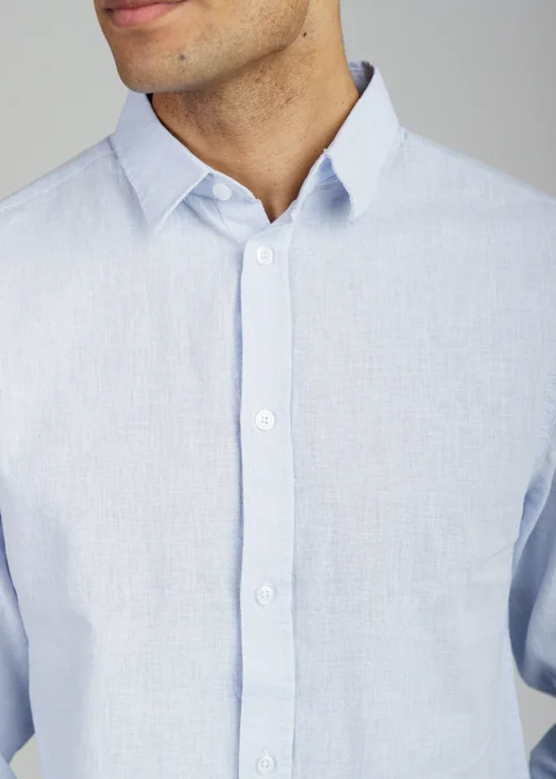 Tokyo Laundry Light Blue Linen Blend Long Sleeve Button-Up Shirt - XL Image 2