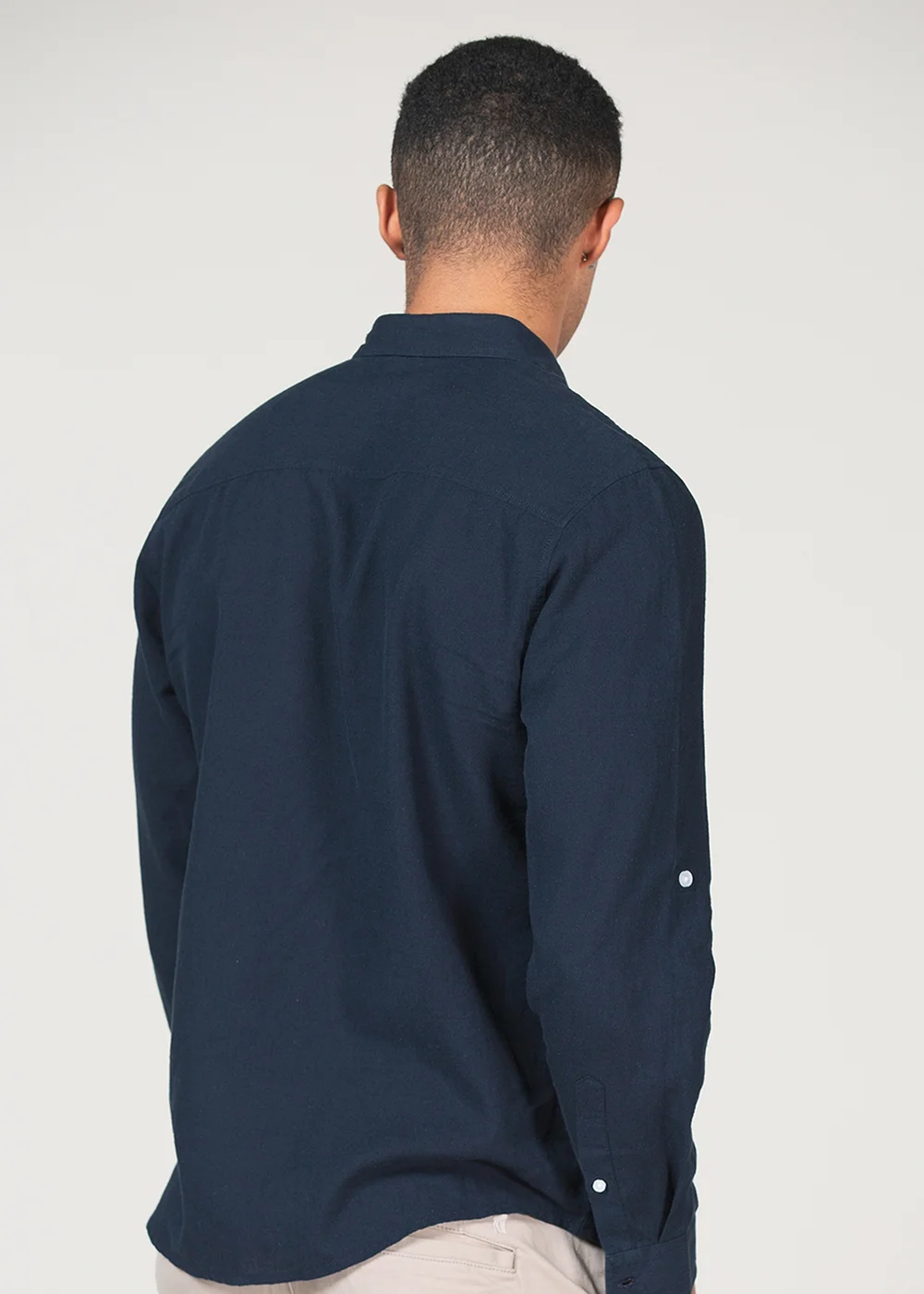 Tokyo Laundry Navy Linen Blend Long Sleeve Button-Up Shirt - XL Image 2