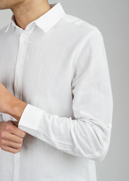 Tokyo Laundry White Linen Blend Long Sleeve Button-Up Shirt - XL Image 3