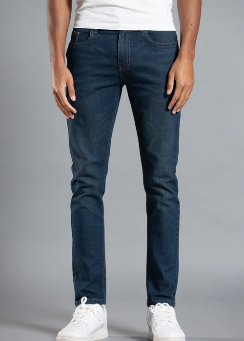Tokyo Laundry Dark Blue Slim Fit Cotton Blend Jeans - 40/L30 Image 1