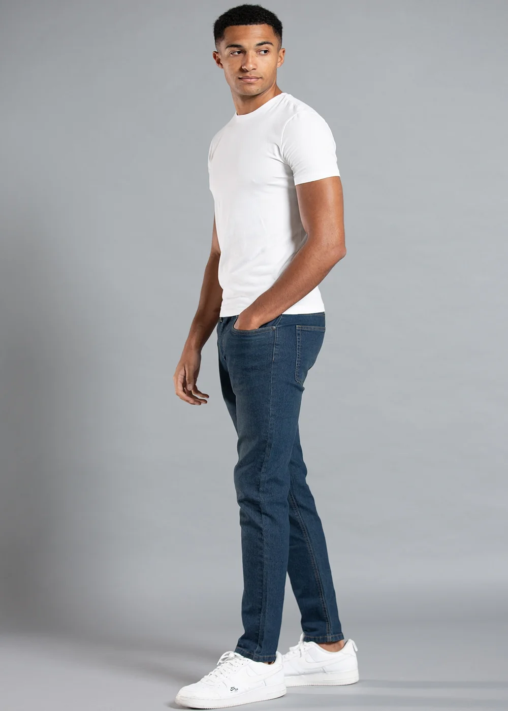 Tokyo Laundry Dark Blue Slim Fit Cotton Blend Jeans - 40/L30 Image 3