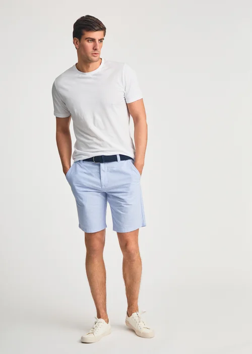 Tokyo Laundry Blue Cotton Oxford Shorts With Belt - L Image 3
