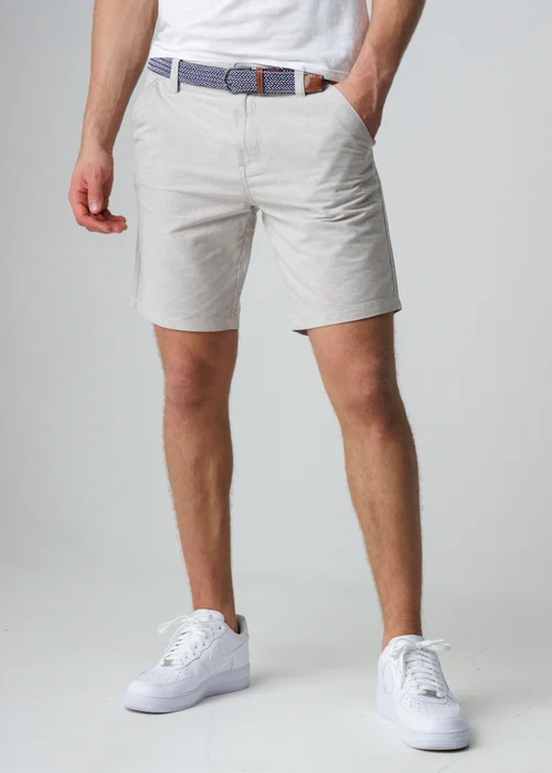 Tokyo Laundry Stone Cotton Oxford Shorts With Belt - L Image 1