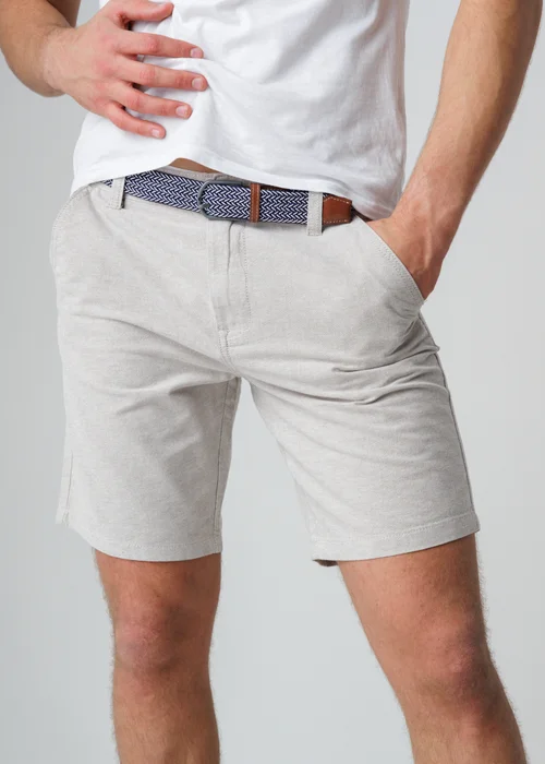 Tokyo Laundry Stone Cotton Oxford Shorts With Belt - L Image 3