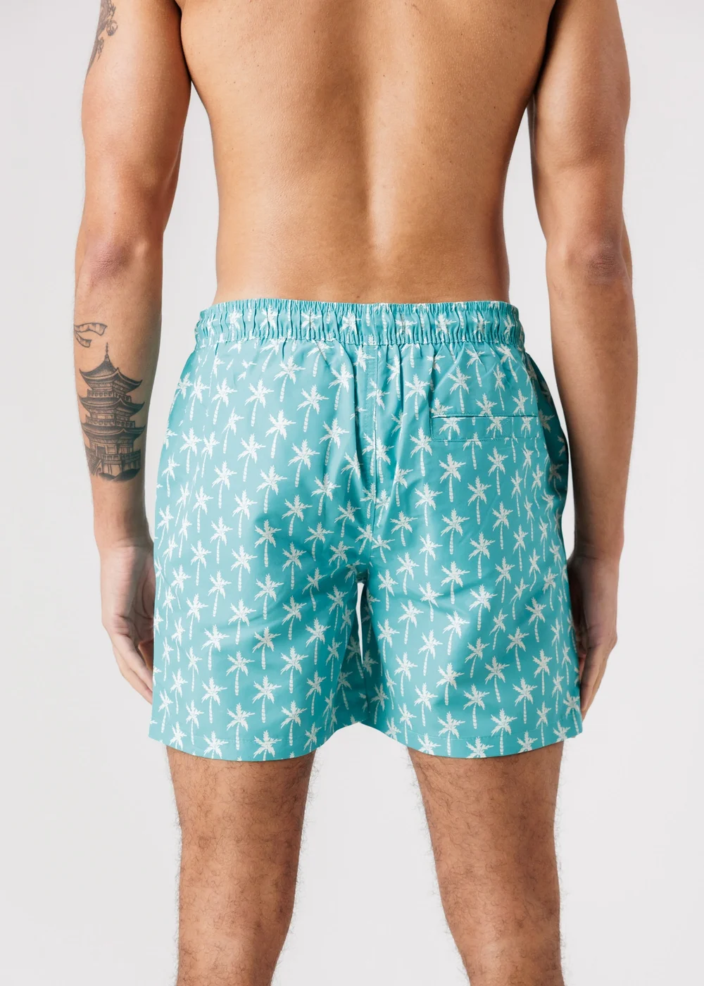 Tokyo Laundry Teal 2-Pack Palm Tree & Logo Print Swim Shorts With Drawstring Waist - XL Image 2