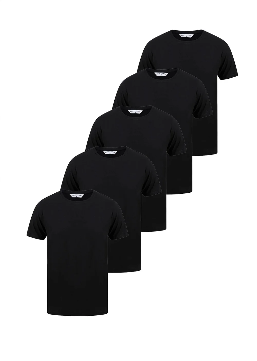 Tokyo Laundry Black Cotton 5-Pack Short Sleeve T-Shirts - L Image 1