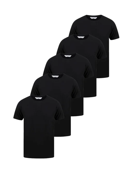 Tokyo Laundry Black Cotton 5-Pack Short Sleeve T-Shirts - L Image 1
