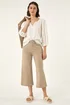 Roman Beige Wide Leg Stretch Denim Culottes - 12 Image 3