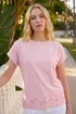Roman Pink Cut Out Hem Stretch Top - 18 Image 1