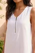 Roman White Zip Front Sleeveless Midi Dress - 10 Image 4