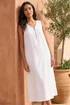 Roman White Zip Front Sleeveless Midi Dress - 10 Image 2