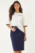 Roman Navy A-Line Bengaline Stretch Skirt - 14 Image 4
