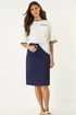 Roman Navy A-Line Bengaline Stretch Skirt - 14 Image 2