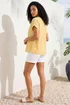 Roman Yellow Pleat Front V-Neck Top - 10 Image 3