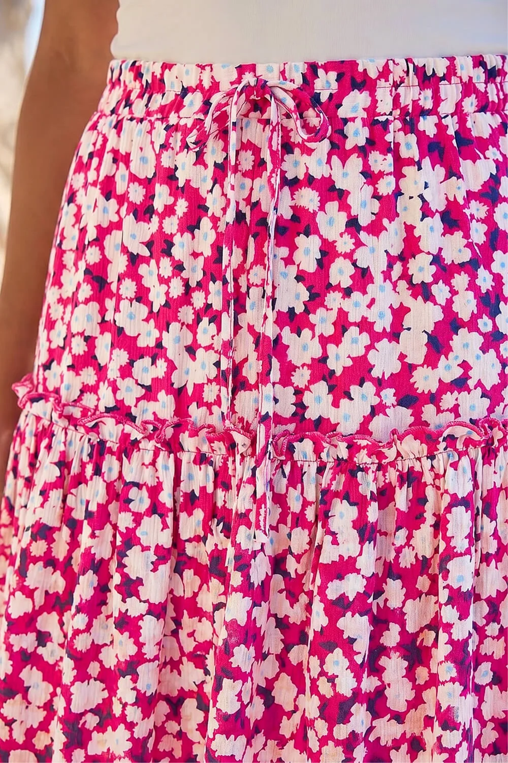 Roman Pink Petite Ditsy Floral Frill Skirt - 16 Image 4