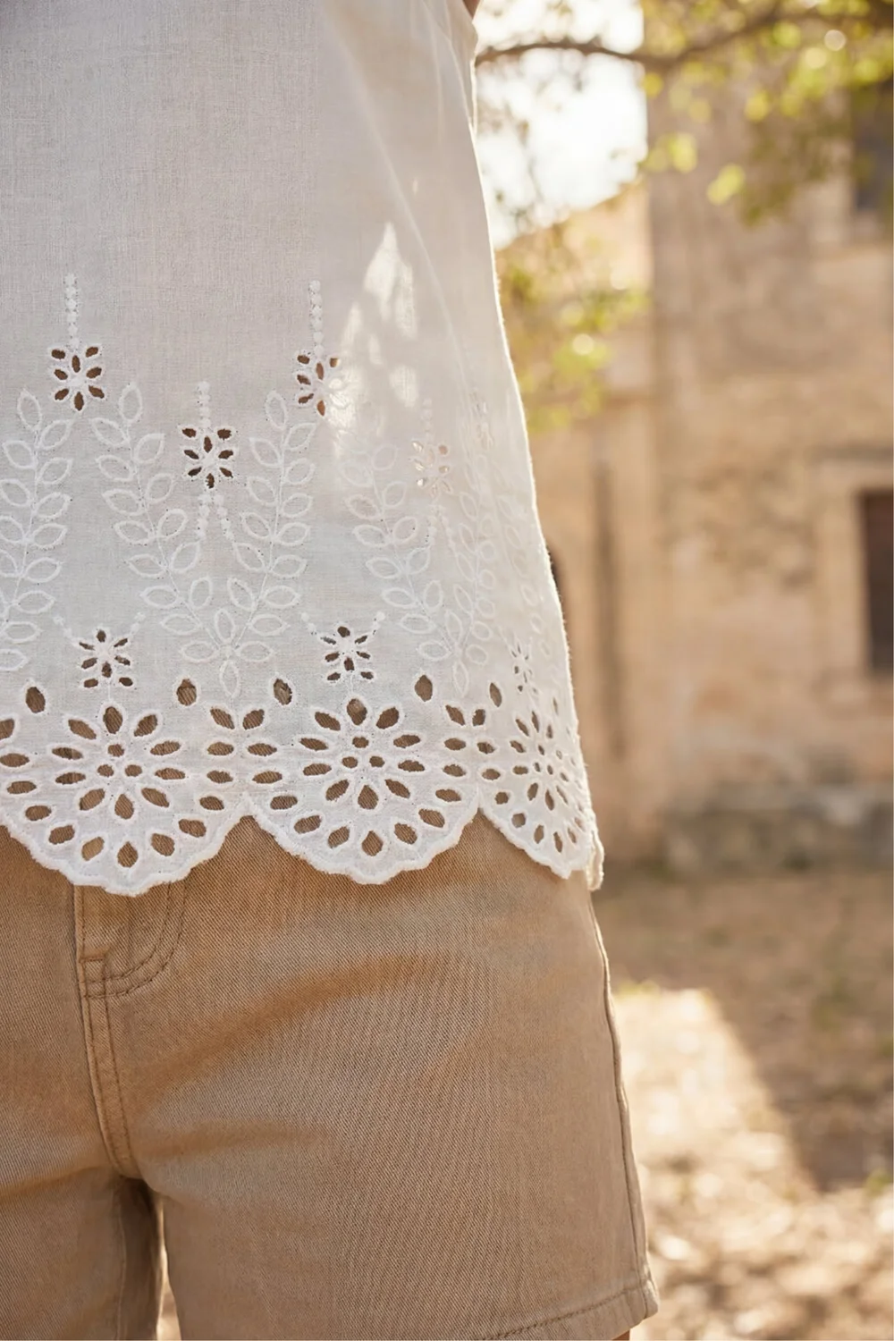 Roman Ivory Cotton Broderie Hem Top - 12 Image 4