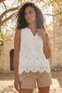 Roman Ivory Cotton Broderie Hem Top - 12 Image 3