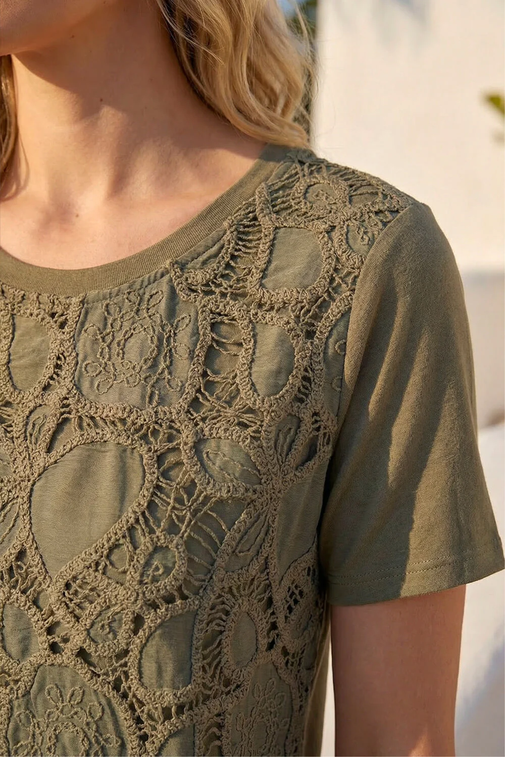 Roman Khaki Textured Paisley Top - 12 Image 4