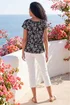 Roman Black Textured Print V-Neck Vest Top - 14 Image 3