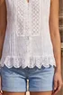 Roman Ivory Lace Crinkle V-Neck Blouse - 18 Image 4