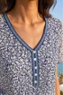 Roman Navy Ditsy Floral Trim Detail Top - 16 Image 4