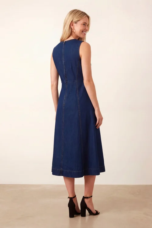 Style Cheat Blue Denim Midi Dress - 8 Image 4